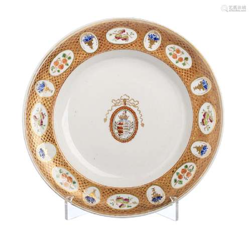 Chinese Porcelain Plate with Arms of '5th Count of