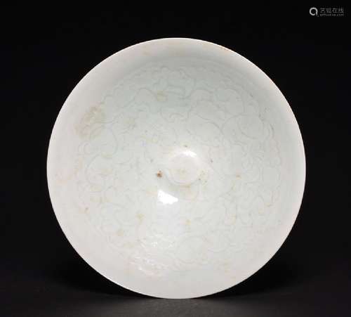 A CARVED QINGBAI BOWL , Song Dynasty