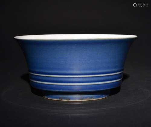 A BLUE-GLAZED BOWL , Qing Dynasty