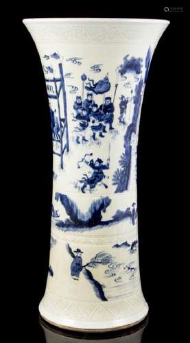 A BLUE AND WHITE BEAKER VASE , Ming Dynasty