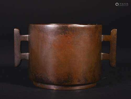 A BRONZE CENSER  , Qing Dynasty