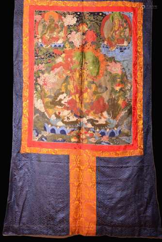 A THANGKA OF VAISHRAVAHA , Qing Dynasty