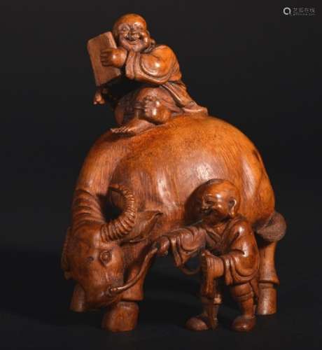 A BAMBOO CARVING OF BOY GROUP , Qing Dynasty