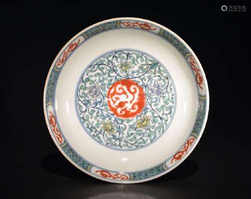 A DUOCAI DISH , Qing Dynasty