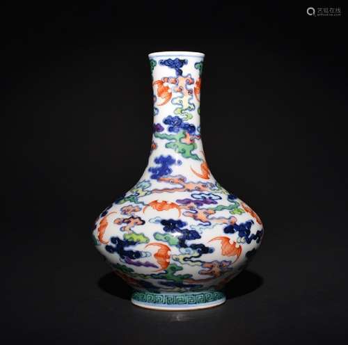 A DOUCAI VASE , Qing Dynasty