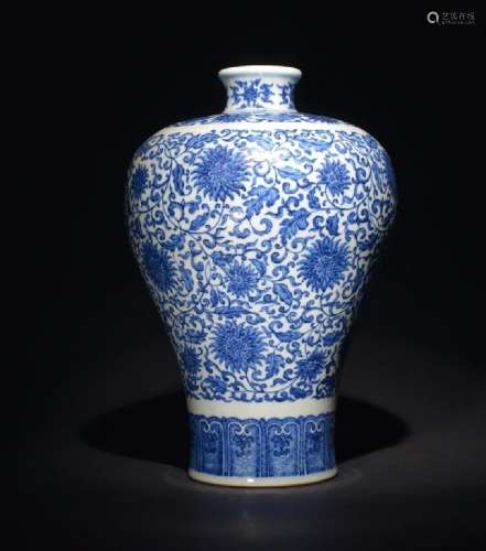 A BLUE AND WHITE MEIPING , Qing Dynasty