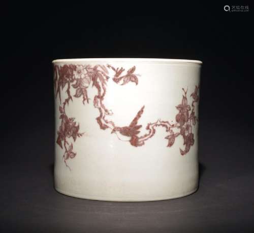 AN IRON-RED BRUSHPOT.BITONG , Qing Dynasty