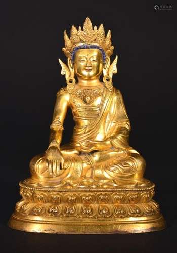 A GILT-BRONZE FIGURE OF BODHISATTVA , Kang Xi Period