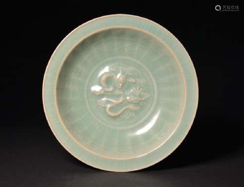 A CARVED LONGQUAN FISH BOWL , Song Dynasty