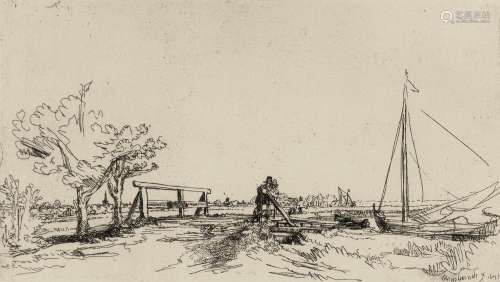 伦勃朗·哈尔曼松·凡·莱因 1645年作 希克西斯桥 侵蚀铜版画