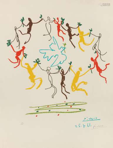 巴勃罗·毕加索 1961年作 青春之舞 纸本　版画