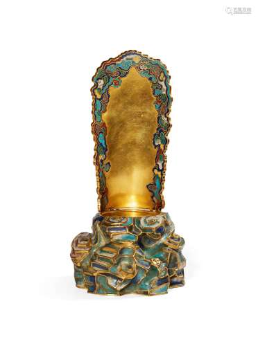 清中期 铜鎏金掐丝珐琅佛龛