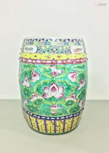 chinese famille rose porcelain stool