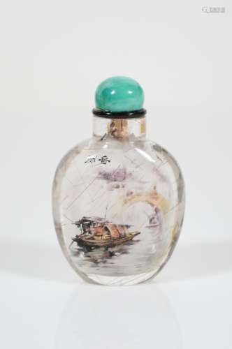 chinese interior painted crystal snuff bottle