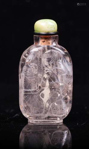 CHINESE QING DYNASTY CRYSTAL SNUFF BOTTLE