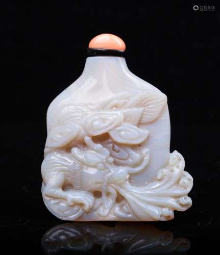CHINESE QING DYNASTY OPAL SNUFF BOTTLE