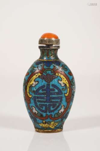 chinese qing dynasty cloisonne snuff bottle