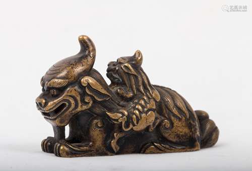 CHINESE BRONZE FIGURE OF FOOLION