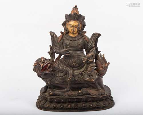 CHINESE QING DYNASTY BRONZE FIGURE OF JAMBHALA