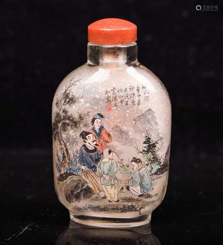 CHINESE INTERIOR PAINTED SNUFF BOTTLE