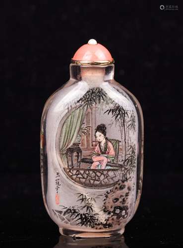 CHINESE INTERIOR PAINTED SNUFF BOTTLE