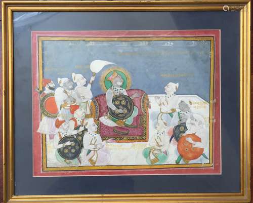 A BEAUTIFUL OLD INDIAN PAINTING. 18TH CENTURY