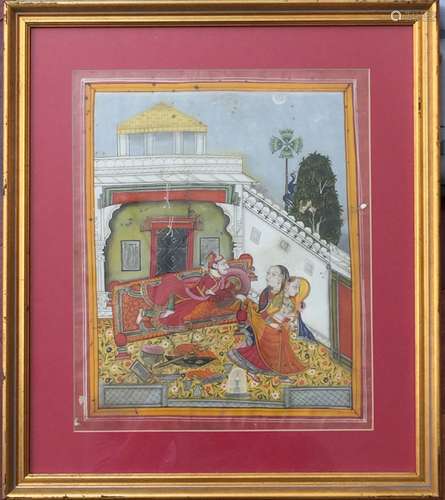 A BEAUTIFUL OLD INDIAN PAINTING. 18TH CENTURY