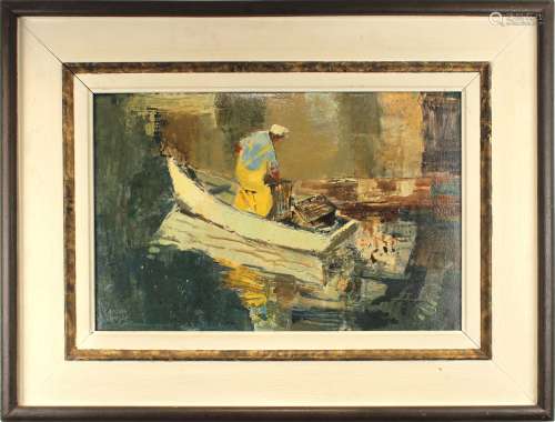 Aprian Dingle (1911—1974) 板面油画 渔夫