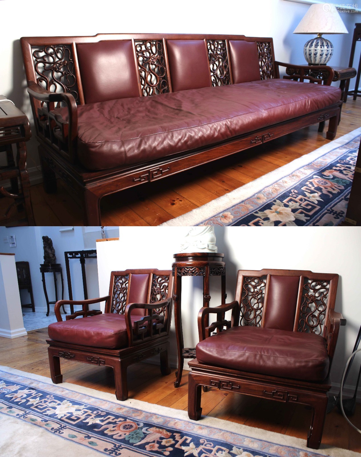 70年代香港制造花梨木沙发椅三张 Deal Price Picture 70年代香港制造花梨木沙发椅三张 Deal Price Picture