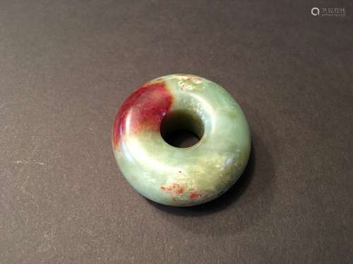 A Fine Large Chinese Hardstone or Jade Loop Ring, 2