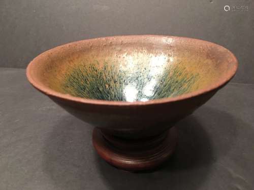 ANTIQUE Chinese SONG 'Hare's Fur' Stone Ware Bowl, SONG Dynasty. 5