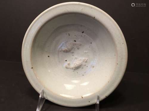 ANTIQUE Chinese Ding Ware Double Fish Soup Bowl,  Qing period, 7