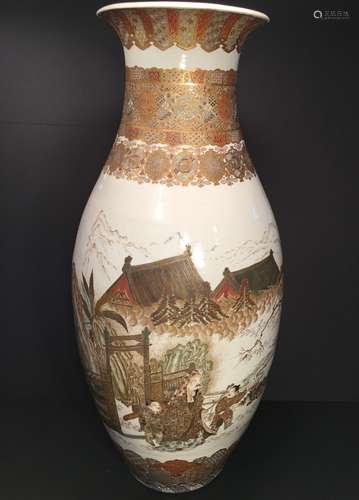 ANTIQUE Japanese Satsuma Floor vase, 30