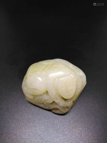 Chinese Jade Boy with Ruyi, 5.8 cm x 4.8 cm x2.6 cm