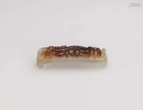 Qing-A Russet White Jade Carved Chilung Sword Fitting