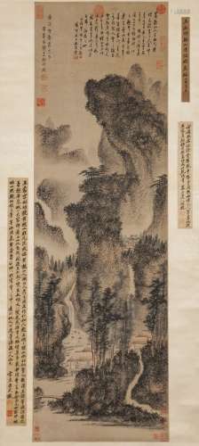 Wang Meng(1308-1385) - Ink And Color On Paper, Hanging-scroll.Signed And Seals With Many Collector Seal
