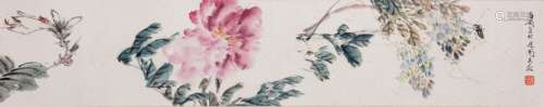 Wang Xuetao (1903-1982) - Ink And Color On Paper, Hand-Scroll. Signed And Seals.