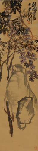 Wu Changshuo (1844-1927)<br />
Ink And Color On Paper, Hanging Scroll.