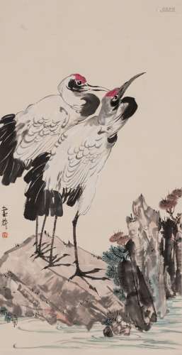 Zhang Shuqi (1901-1957) - Ink And Color On Paper, Hanging Scroll.Signed And Seal.