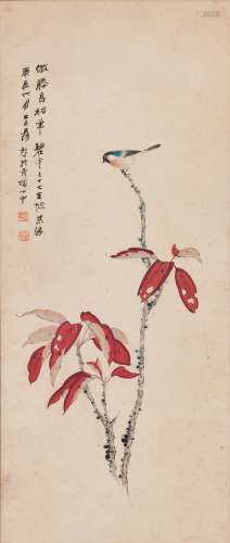 Zhang Daqain (1899-1983) Couplet Calligraphy - Ink On Paper, Hanging Scroll, In Year 1945, Signed And Seals.