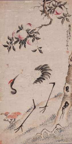 Sima Zhong(Mid Qing) - Ink And Color On Paper, Hanging Scroll.