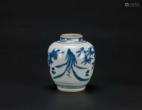 Ming - A Blue And White Flowers Small Jug