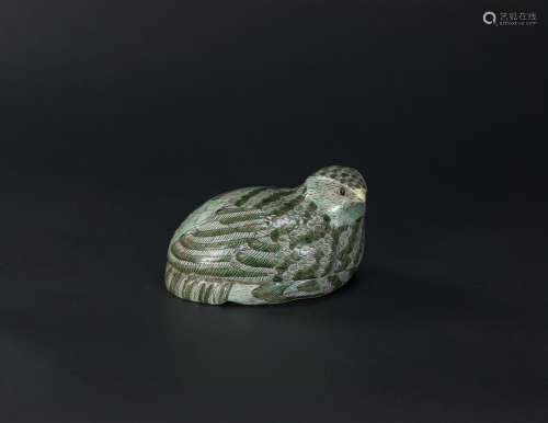 Late Qing-A Sancai Bird Form Cover Box