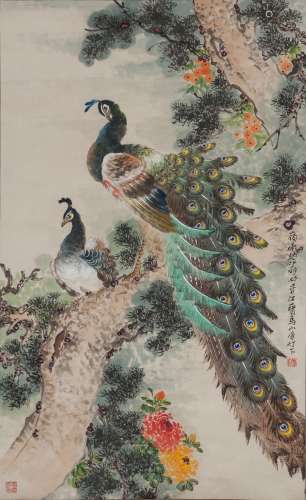 Li Ming (B.1929) - Ink And Color On Paper, Mounted, Signed And Seals.