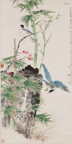 Tian Shiguang (1916-1999) - Ink And Color On Paper, Hanging Scroll.