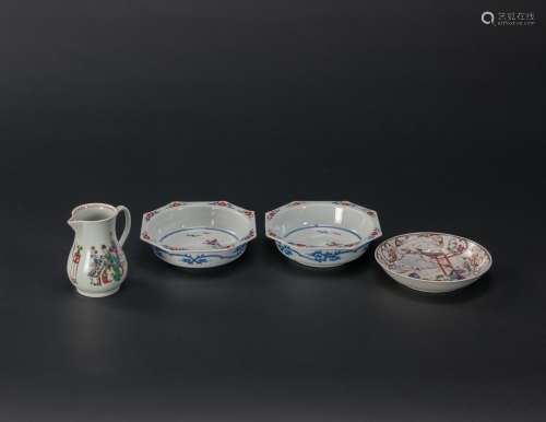 Republic-A Group Of Four Famille-Glaze Dish And Jug