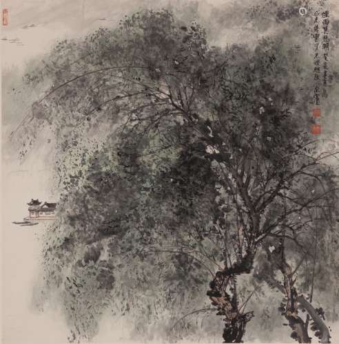 Zhang Erbin (B.1944) - Ink And Color On Paper, Hanging Scroll. Signed And Seals.