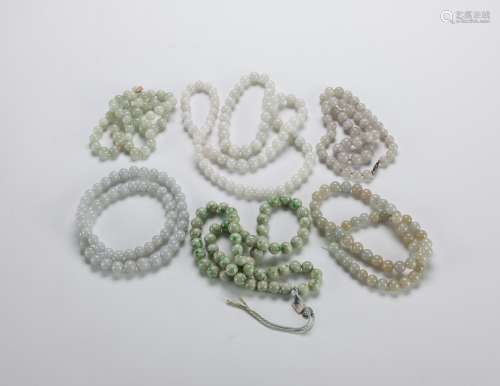 Republic - A Six Jadeite Necklaces And Beads