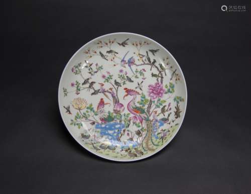 Republic-A Famille-Glazed Phoenix And Hundred Birds Plate