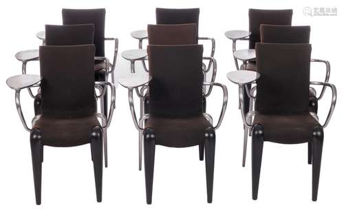 Nine design chairs, model Louis 20 by Starck, production Vitra, H 84.5 cm